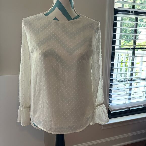 Cream Banana Republic Long Sleeve Blouse - Picture 2 of 5